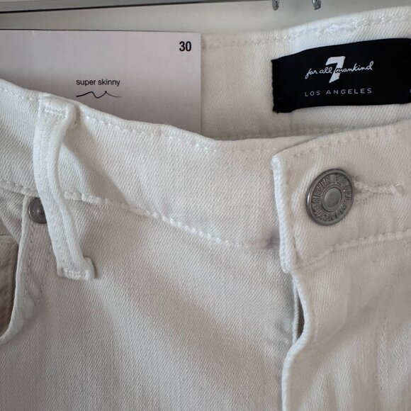 7 For All Mankind White Super Skinny Jeans Size 30 NWT - Picture 2 of 5